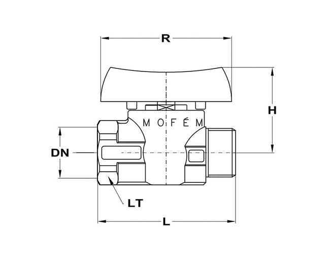 Mofém Flexum Gázos golyóscsap, nikkelezett, 1/2" fix-KB