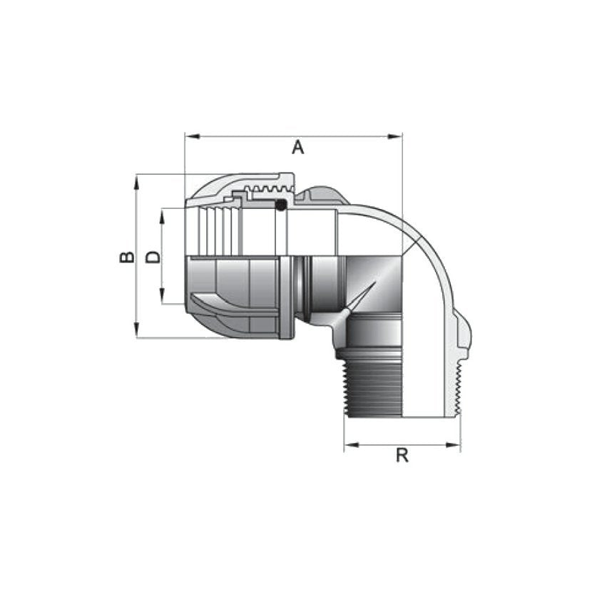 Gebo - PWA KPE Könyök KM - 16mmx1/2"