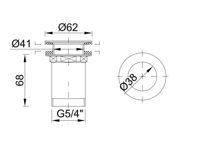 STYRON KL-01 Leeresztőszelep mosdóhoz kis dugóval, click-clack rendszerű, 5/4”