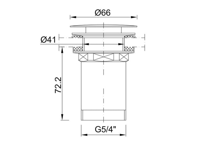 STYRON KL-02 Leeresztőszelep mosdóhoz nagy dugóval, click-clack rendszerű, 5/4”