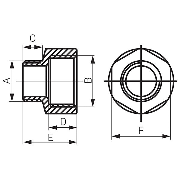 Ferro - RN01Z - Menetes Szűkítő BK - 3/8"-1/4"