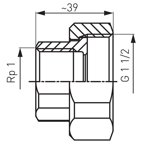 Szivattyú csatlakozó, öntöttvas - 6/4"-1" - Ferro