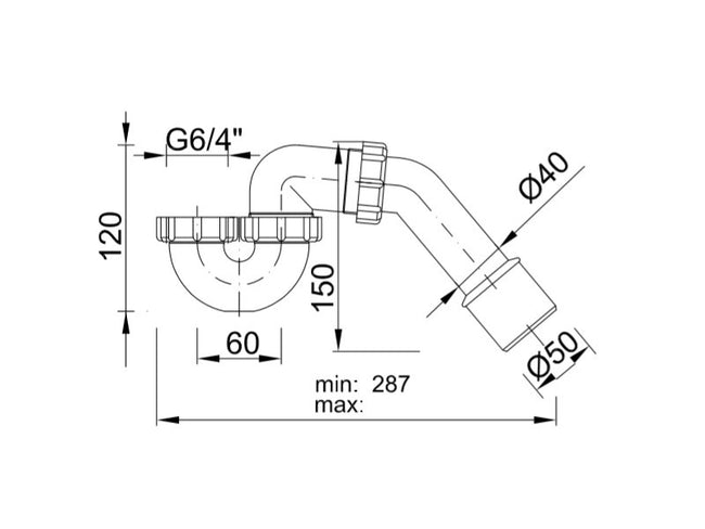 Styron STY-536-2 Kádszifon 6/4"