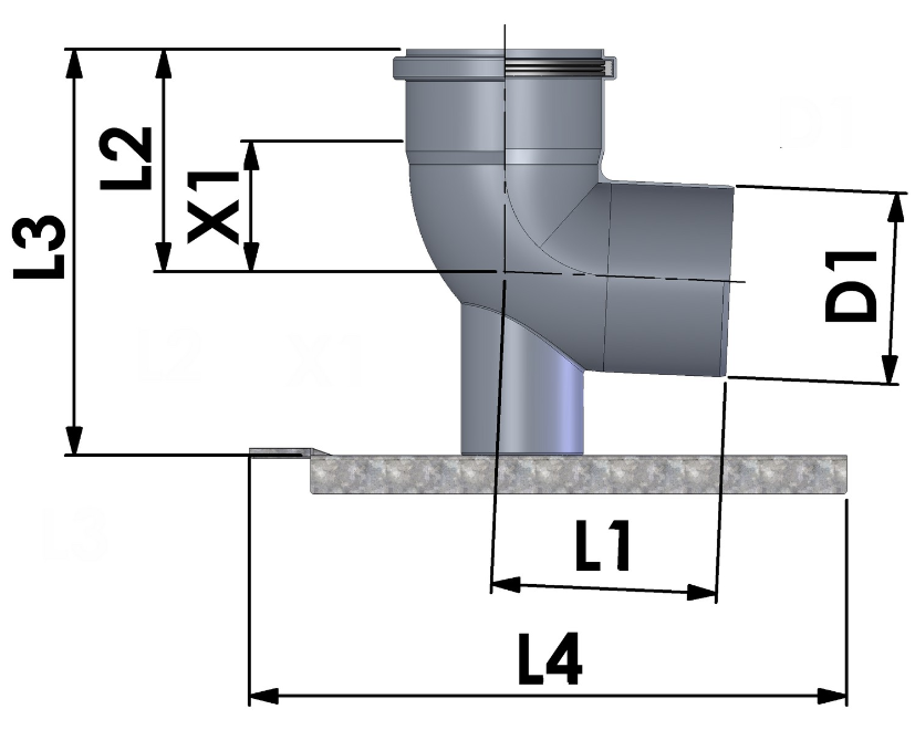 TRICOX PBK20 PPs Bekötő könyök, támasztó sínnel - 80mm