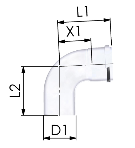 TRICOX PKÖ201 PPs Könyök 87° - 80 mm