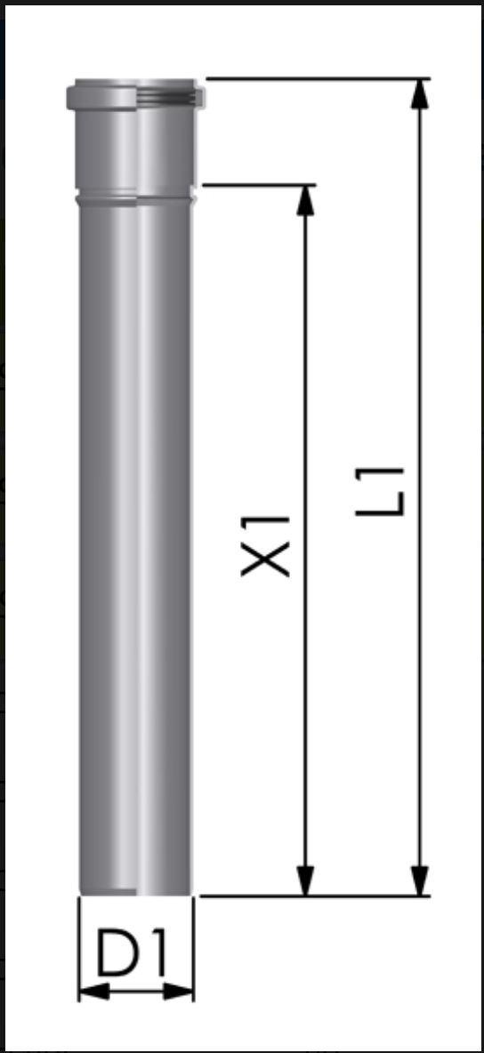 TRICOX PCS105 PPs Toldócső - D=60 mm, L=250 mm