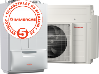 Immergas Victrix Hybrid monoblokkos hőszivattyú 4 kW + kondenzációs gázkazán 24 kW