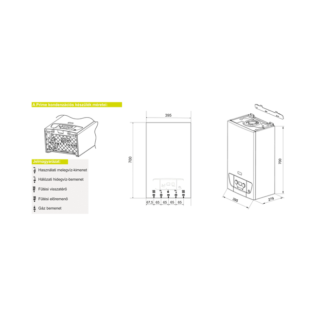 BAXI Prime 1.24 ERP fali kondenzációs fűtőkazán 24 kW