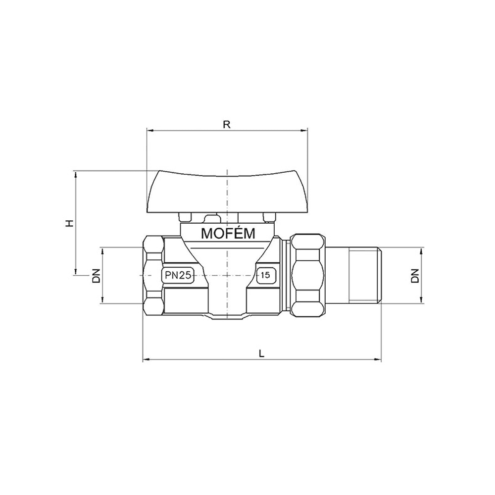 Mofém Flexum Gázos golyóscsap, nikkelezett, 1/2" KB