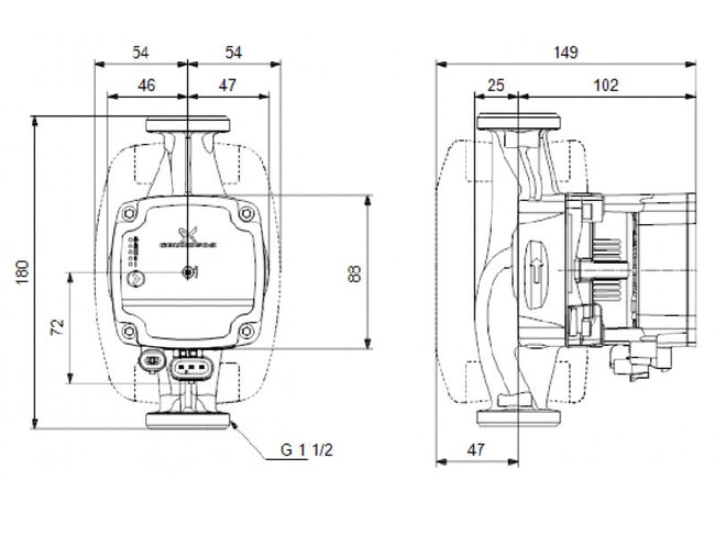 GRUNDFOS Alpha1 L 25-60 180 Keringető szivattyú, 180 mm, 6/4”, 230 V