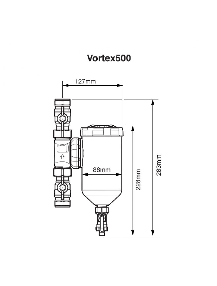 Sentinel Vortex 500 mágneses iszapleválasztó 1" csatlakozással