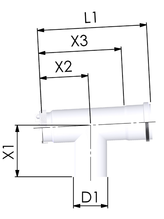 TRICOX PET20 PPs Ellenőrző T-idom - 80 mm